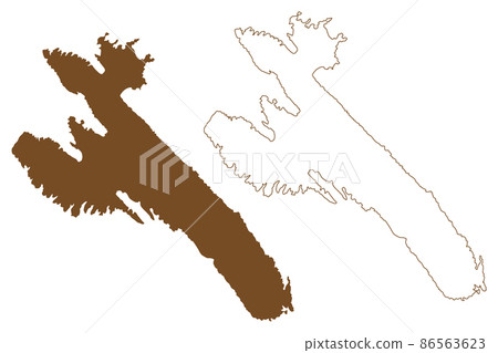 Rab island (Republic of Croatia, Adriatic Sea) map vector illustration, scribble sketch Rab map Rab island (Republic of Croatia, Adriatic Sea) map vector illustration, scribble sketch Rab map 86563623