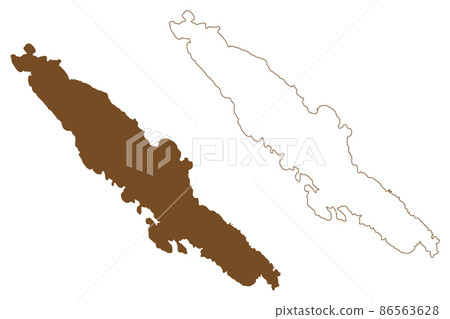 Pasman island (Republic of Croatia, Adriatic Sea) map vector illustration, scribble sketch Pasman map 86563628