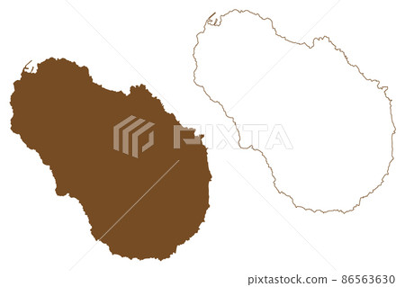 Pantelleria island (Italian Republic, Italy) map vector illustration, scribble sketch Cossyra or Cossura map 86563630