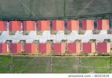 Land and house in aerial view. 86563636