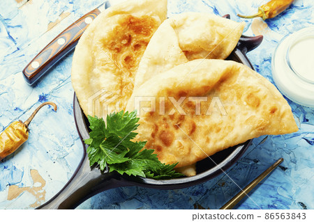Delicious appetizing, chebureks 86563843