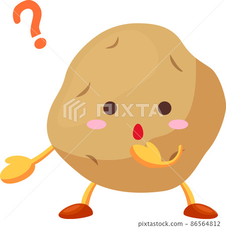 一個有著神秘面孔的可愛馬鈴薯角色的插圖 86564812