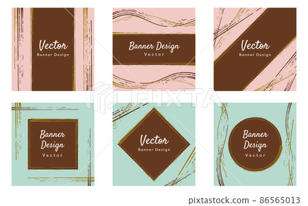 粗毛筆、毛筆、筆跡風格處理/方形橫幅模板/棕色和粉彩(帶示例字符) 粗毛筆、毛筆、筆跡風格處理/方形橫幅模板/棕色和粉彩(帶示例字符) 86565013