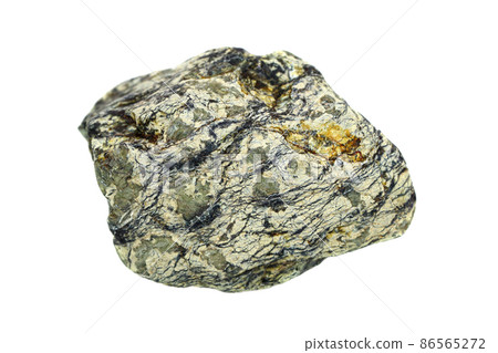 Serpentinite stone on white background 86565272