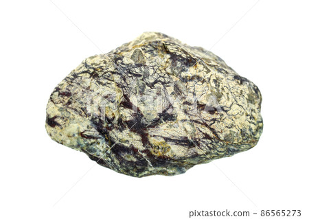 Serpentinite with red vein on white background 86565273