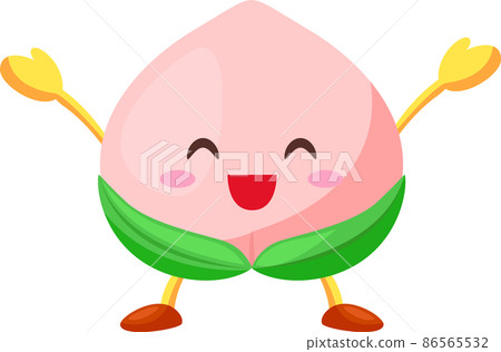 舉起雙手的可愛桃子的插圖 舉起雙手的可愛桃子的插圖 86565532