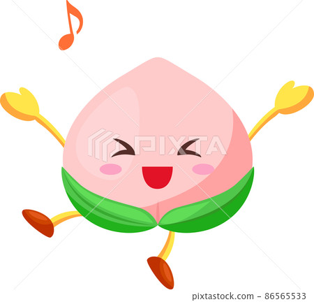Illustration of a cute peach character who is very pleased Illustration of a cute peach character who is very pleased 86565533