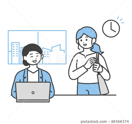 縮短工作時間系統的圖像說明材料 86566374