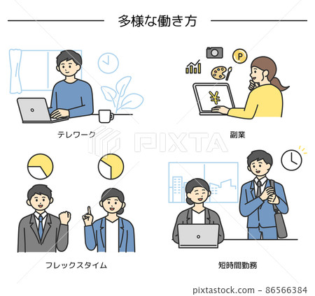 Image illustration material of various working styles 86566384