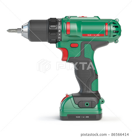 Eectric screwdriver drill isolated on white. Eectric screwdriver drill isolated on white. 86566414