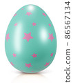 Golden Easter egg with stripped pattern isolated is on white background with Clipping path  ,3D rendering 86567134