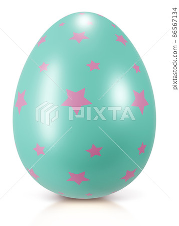Golden Easter egg with stripped pattern isolated is on white background with Clipping path  ,3D rendering 86567134