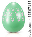 Easter eggs rabbit painted  isolate is on white background with clipping path 3D rendering 86567135