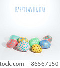 Group of easter eggs painted isolate on white background 3D rendering 86567150