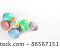 Topview Group of easter eggs painted isolate on white background 3D rendering 86567151