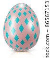 Easter eggs painted  isolate is on white background with clipping path 3D rendering 86567153