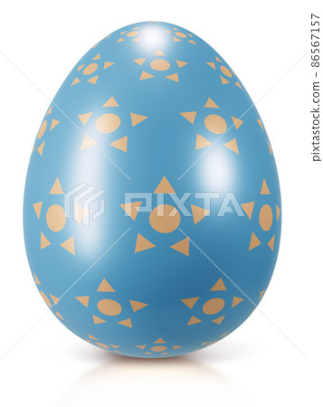 Easter eggs painted isolate is on white background with clipping path 3D rendering 86567157