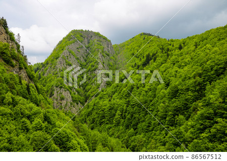 Landscape view from Transfagaras Highway, beautiful landscape of Romania. 86567512
