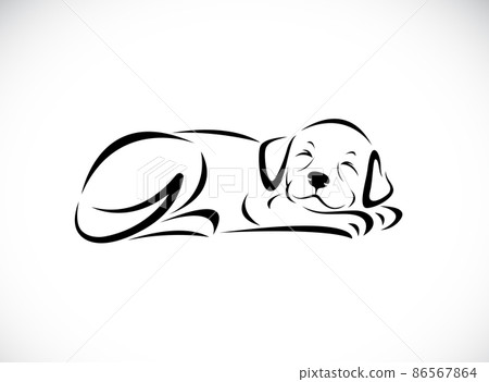 Vector of a dog sleeping design on white background. Easy editable layered vector illustration. Animals. Pet. 86567864