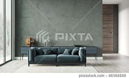 Beautiful interior of a modern room. Bright and clean design. 3D rendering 86568889