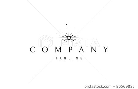 Vector logo on which an abstract image of a shining star with rays. 86569855