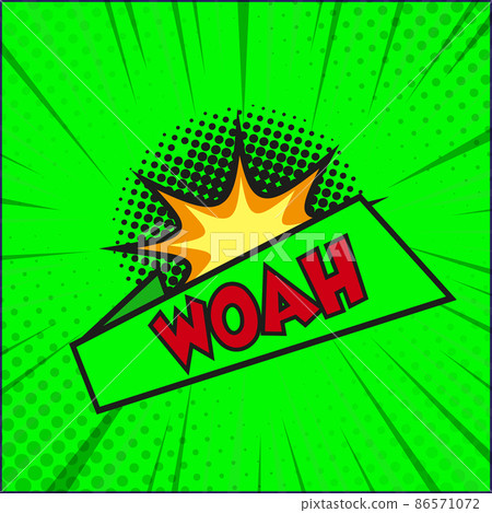 Comic lettering WOAH on white background - Vector 86571072