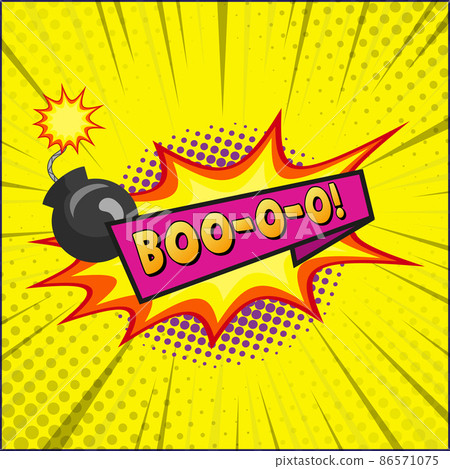 Comic lettering BOO-O-O on white background - Vector Comic lettering BOO-O-O on white background - Vector 86571075