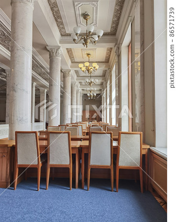 Kiev, Ukraine - January 30, 2022: Interior of the Supreme Council of Ukraine Kiev, Ukraine - January 30, 2022: Interior of the Supreme Council of Ukraine 86571739