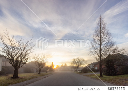 Beautiful Street view in the Residential Neighborhood Beautiful Street view in the Residential Neighborhood 86572655
