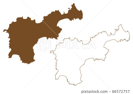 Tiree island (United Kingdom of Great Britain and Northern Ireland, Scotland, Inner Hebrides) map vector illustration, scribble sketch Isle of Tiriodh map Tiree island (United Kingdom of Great Britain and Northern Ireland, Scotland, Inner Hebrides) map vector illustration, scribble sketch Isle of Tiriodh map 86572757