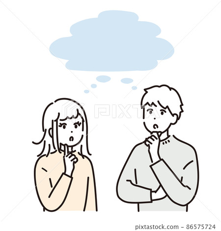 Illustration material of men and women who think 86575724