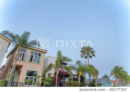 Low angle view of houses at Oceanside in California Low angle view of houses at Oceanside in California 86577397