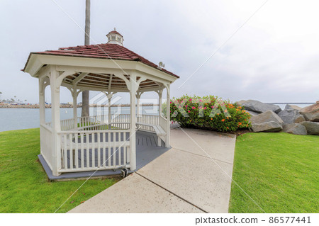 Gazebo at the coastal area of Oceanside in California 86577441