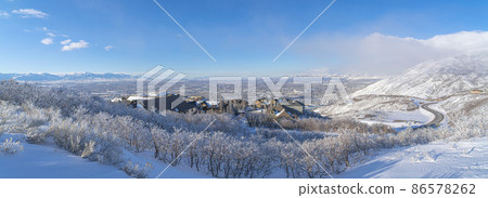 High angle view of Draper residential area in Utah 86578262