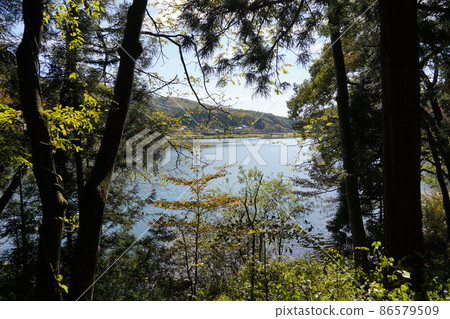I went to Nagano Prefecture Autumn Salt Road Walking. There was a wonderful lake. (Around Lake Nakatsuna in Shinshu Omachi) 86579509