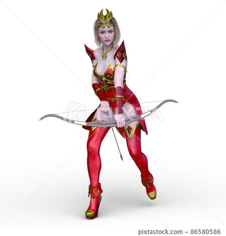 Female warrior with a bow and arrow Female warrior with a bow and arrow 86580586