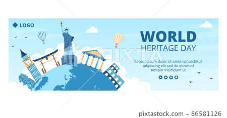 World Heritage Day Cover Template Flat Design... - Stock Illustration  [86581126] - PIXTA