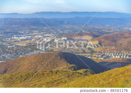High angle view of San Diego community in South California High angle view of San Diego community in South California 86581176