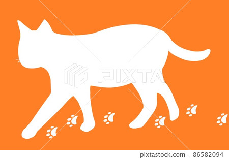 Cat footprint silhouette Cat footprint silhouette 86582094