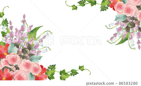 Pink bouquet frame Pink bouquet frame 86583280