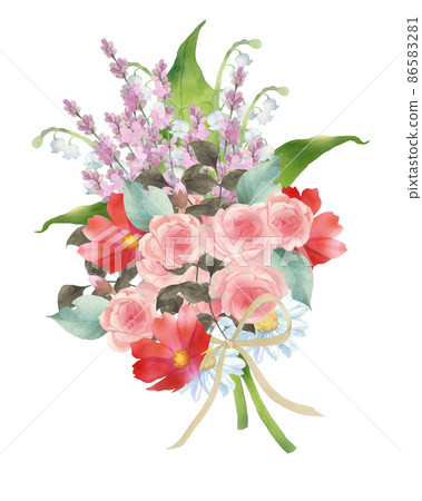 Watercolor pink bouquet Watercolor pink bouquet 86583281