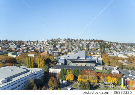 Aerial view of the Tacoma infrastructures in Washington Aerial view of the Tacoma infrastructures in Washington 86583320