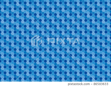 Hexagonal continuous seamless background background Honeycomb Hexagon Honeycomb graphic material Blue 86583633