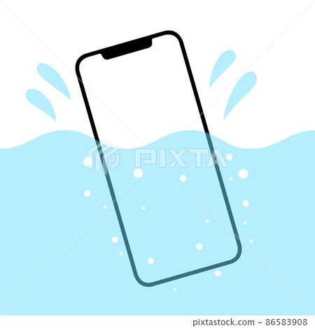 Illustration of a submerged smartphone Illustration of a submerged smartphone 86583908