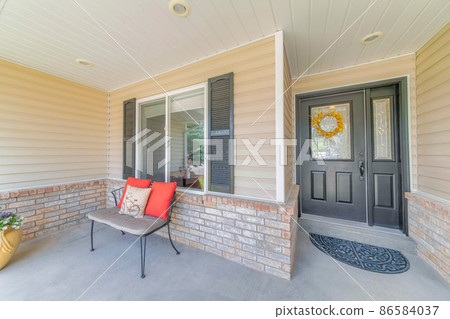 Front porch of a house with a contemporary traditional style Front porch of a house with a contemporary traditional style 86584037