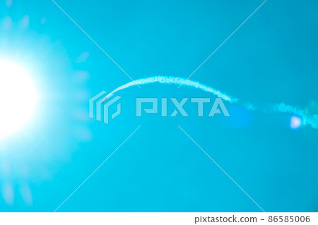 Overhead flying aircraft. Aircraft in formation during an aerobatics display as they loop and roll through the sky. Plane crashes. Falling airplane crashes Overhead flying aircraft. Aircraft in formation during an aerobatics display as they loop and roll through the sky. Plane crashes. Falling airplane crashes 86585006