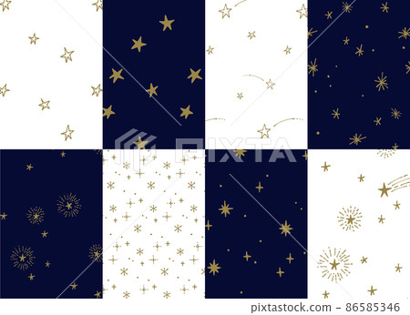 手繪簡約可愛星空圖案套裝流星 86585346