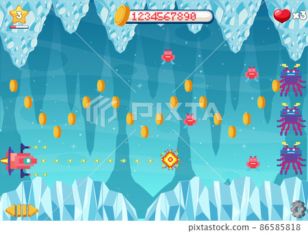 Retro pixel space game interface 86585818