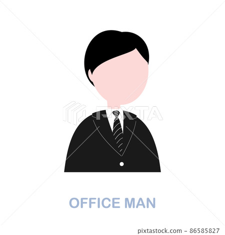 Office Man flat icon. Colored element sign from office tools collection. Flat Office Man icon sign for web design, infographics and more. 86585827