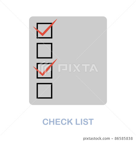 Check List Element Check List flat icon. Colored element sign from...-插圖素材 [86585838 ...